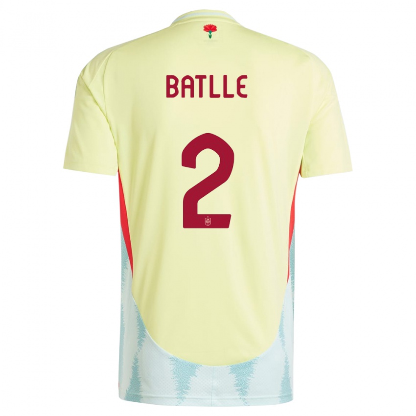 Hombre Camiseta España Ona Batlle #2 Amarillo 2ª Equipación 24-26 La Camisa Perú