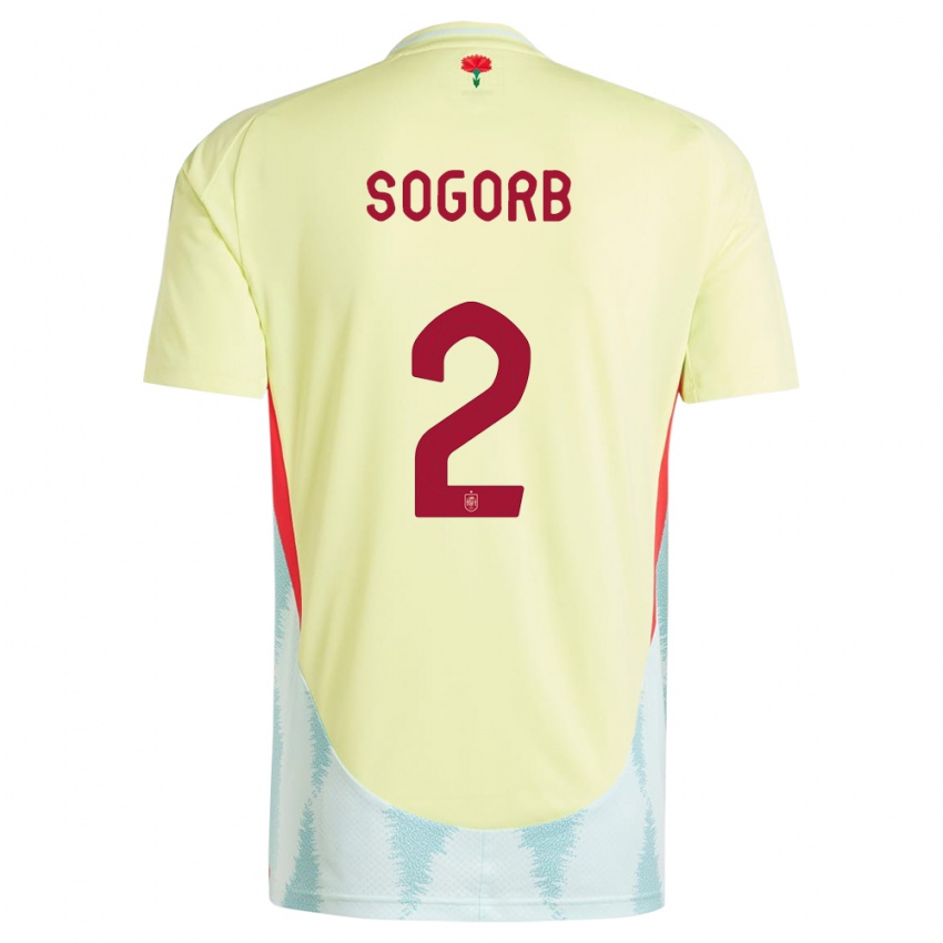 Hombre Camiseta España Carles Sogorb #2 Amarillo 2ª Equipación 24-26 La Camisa Perú