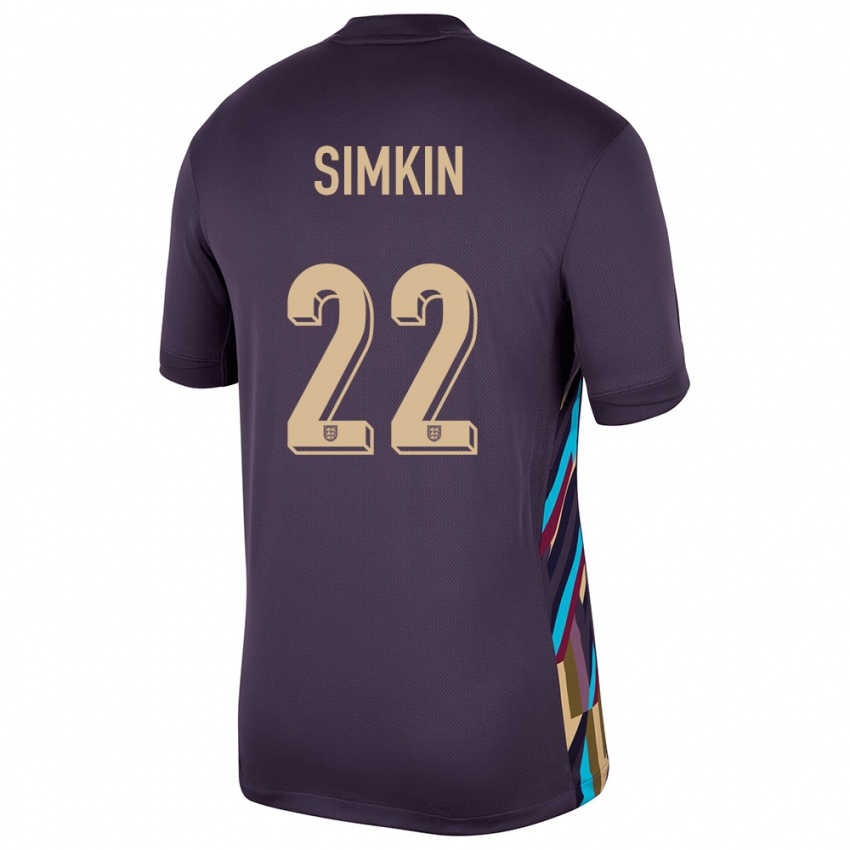 Hombre Camiseta Inglaterra Tommy Simkin #22 Pasa Oscura 2ª Equipación 24-26 La Camisa Perú