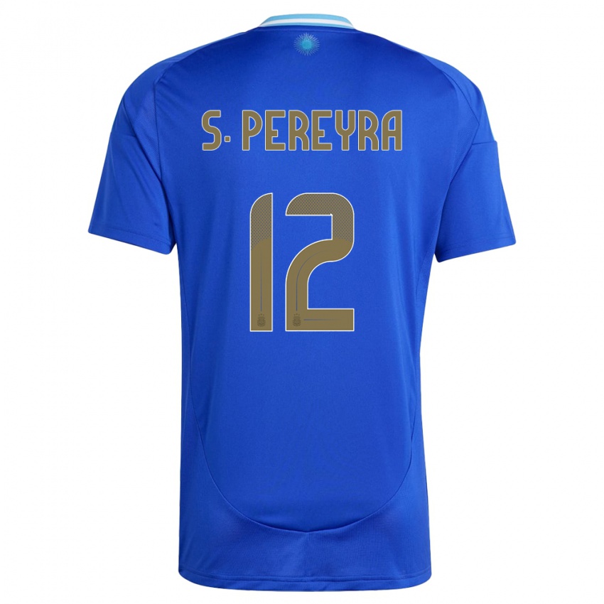 Hombre Camiseta Argentina Solana Pereyra #12 Azul 2ª Equipación 24-26 La Camisa Perú