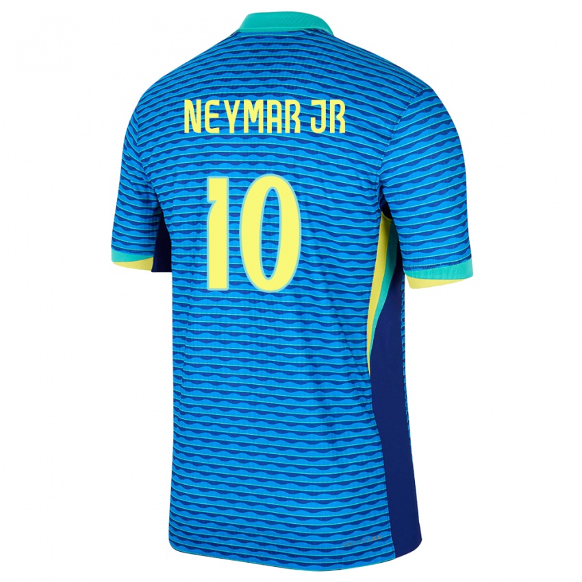 Hombre Camiseta Brasil Neymar #10 Azul 2ª Equipación 24-26 La Camisa Perú