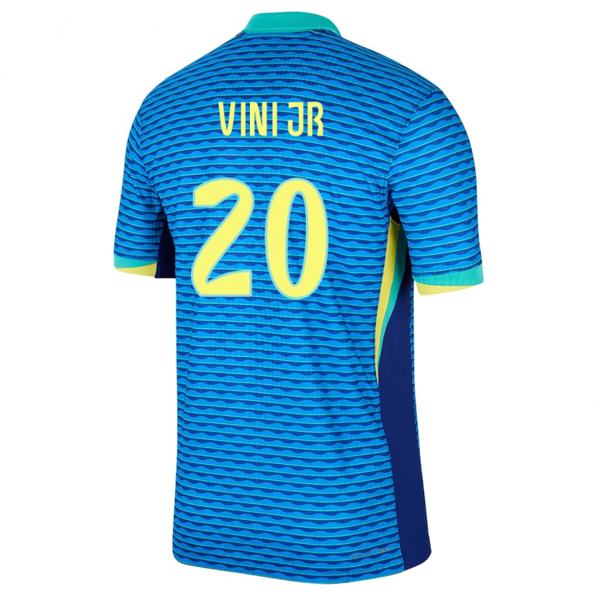 Hombre Camiseta Brasil Vinicius Junior #20 Azul 2ª Equipación 24-26 La Camisa Perú