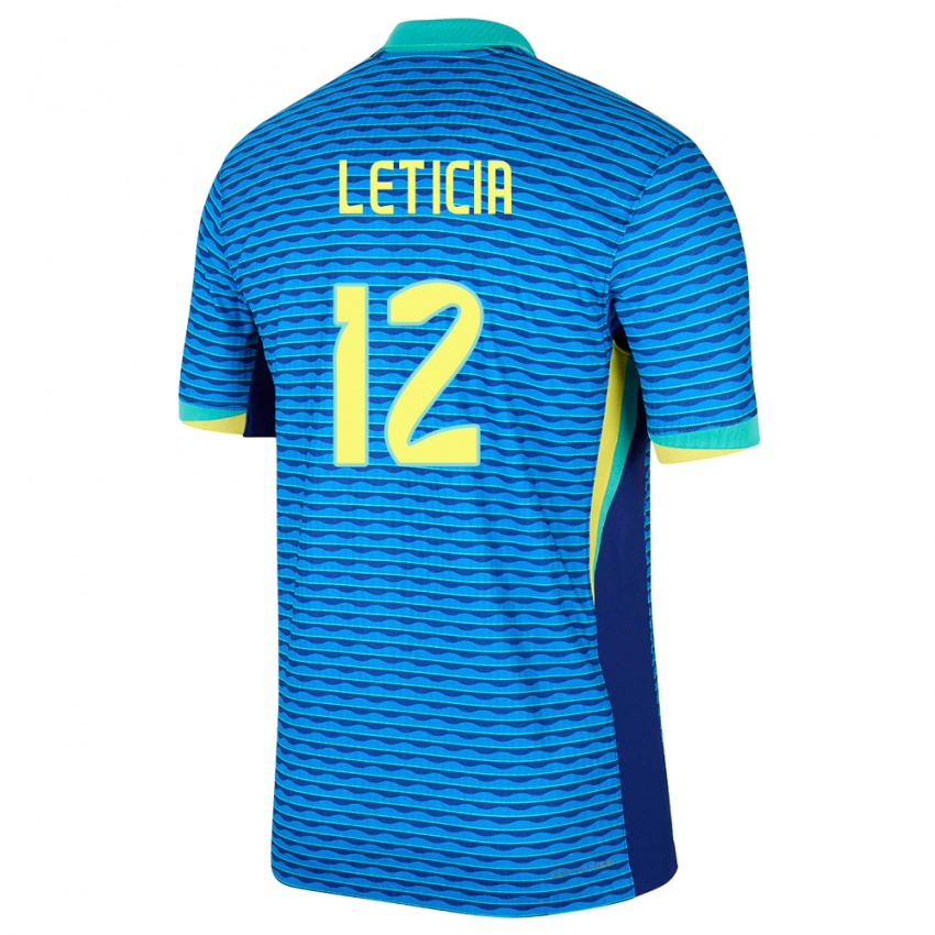 Hombre Camiseta Brasil Leticia #12 Azul 2ª Equipación 24-26 La Camisa Perú
