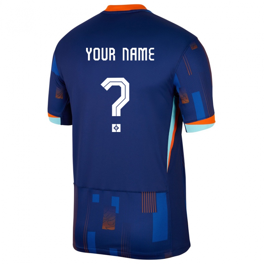 Hombre Camiseta Países Bajos Su Nombre #0 Azul 2ª Equipación 24-26 La Camisa Perú