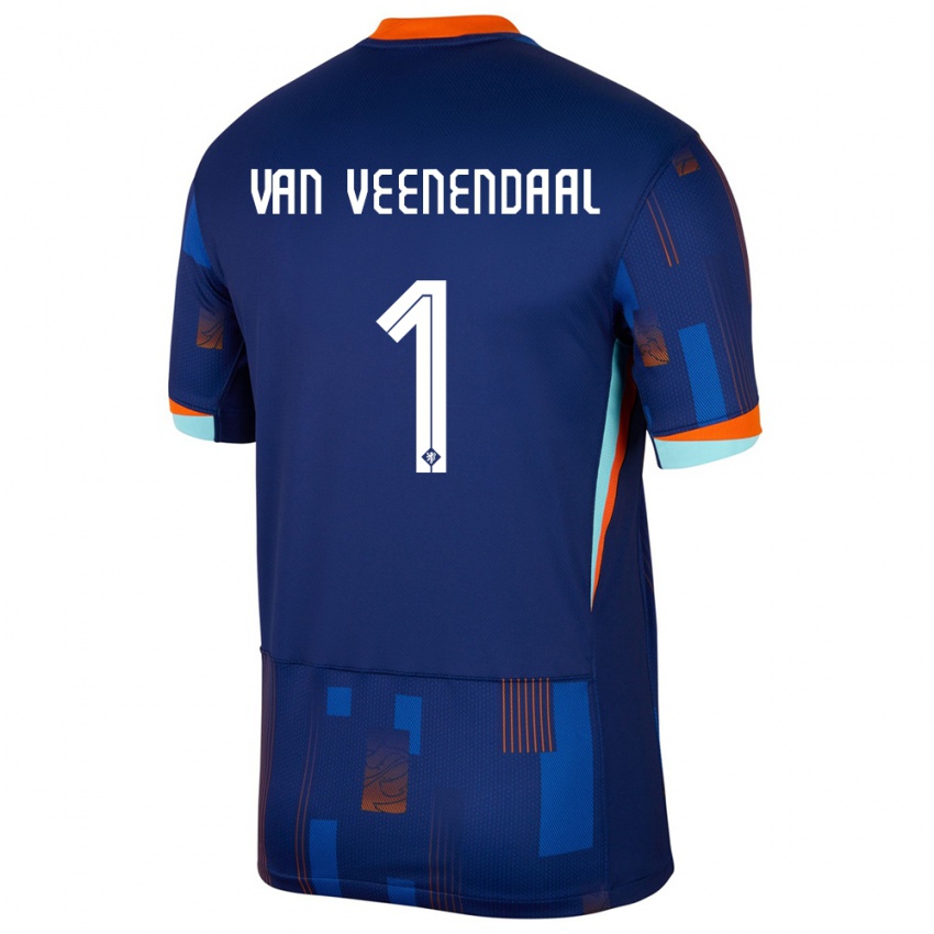 Hombre Camiseta Países Bajos Sari Van Veenendaal #1 Azul 2ª Equipación 24-26 La Camisa Perú