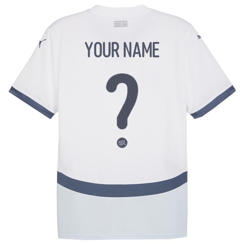 Hombre Camiseta Suiza Su Nombre #0 Blanco 2ª Equipación 24-26 La Camisa Perú