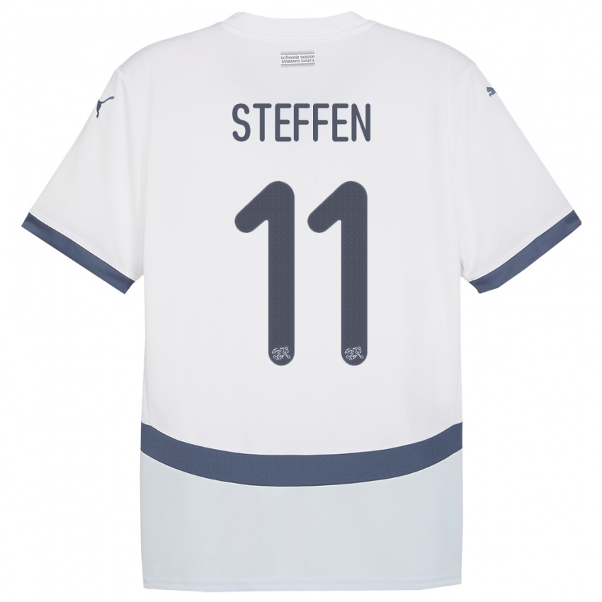 Hombre Camiseta Suiza Renato Steffen #11 Blanco 2ª Equipación 24-26 La Camisa Perú