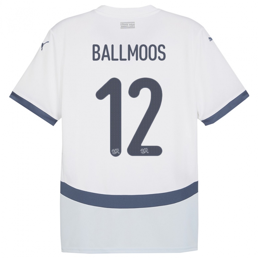 Hombre Camiseta Suiza David Von Ballmoos #12 Blanco 2ª Equipación 24-26 La Camisa Perú