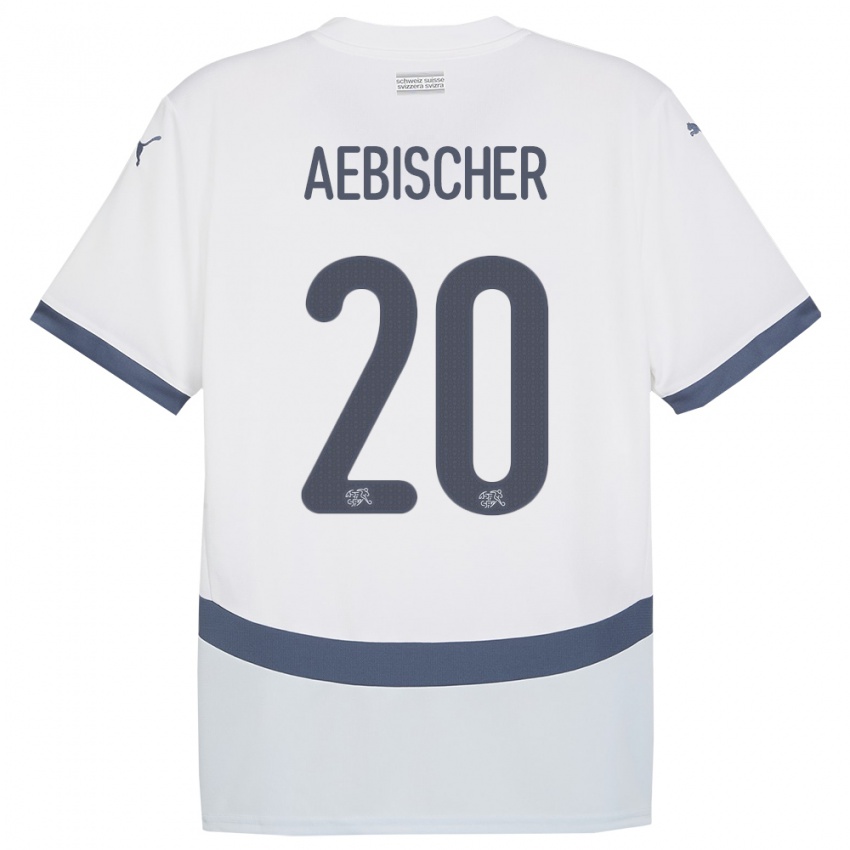 Hombre Camiseta Suiza Michel Aebischer #20 Blanco 2ª Equipación 24-26 La Camisa Perú