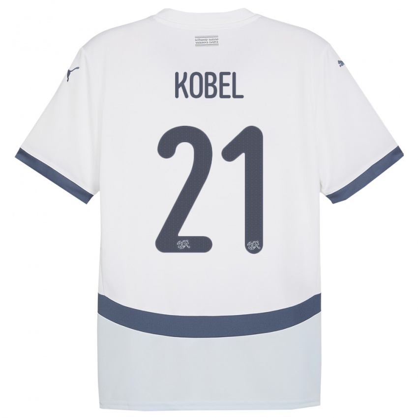 Hombre Camiseta Suiza Gregor Kobel #21 Blanco 2ª Equipación 24-26 La Camisa Perú