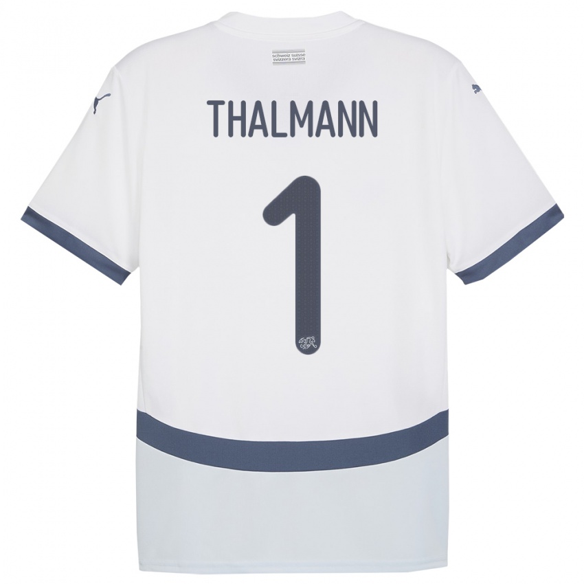 Hombre Camiseta Suiza Gaelle Thalmann #1 Blanco 2ª Equipación 24-26 La Camisa Perú