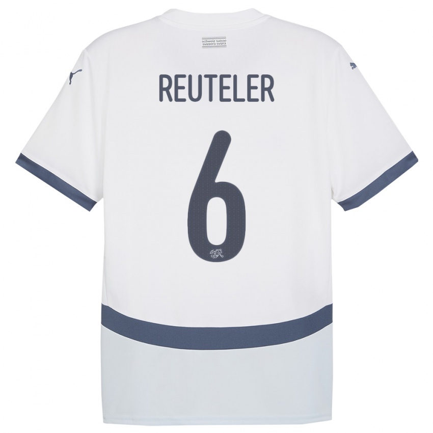 Hombre Camiseta Suiza Geraldine Reuteler #6 Blanco 2ª Equipación 24-26 La Camisa Perú