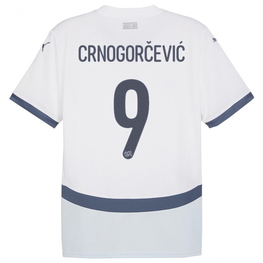 Hombre Camiseta Suiza Ana Maria Crnogorcevic #9 Blanco 2ª Equipación 24-26 La Camisa Perú