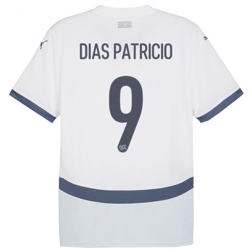 Hombre Camiseta Suiza Alexandre Dias Patricio #9 Blanco 2ª Equipación 24-26 La Camisa Perú