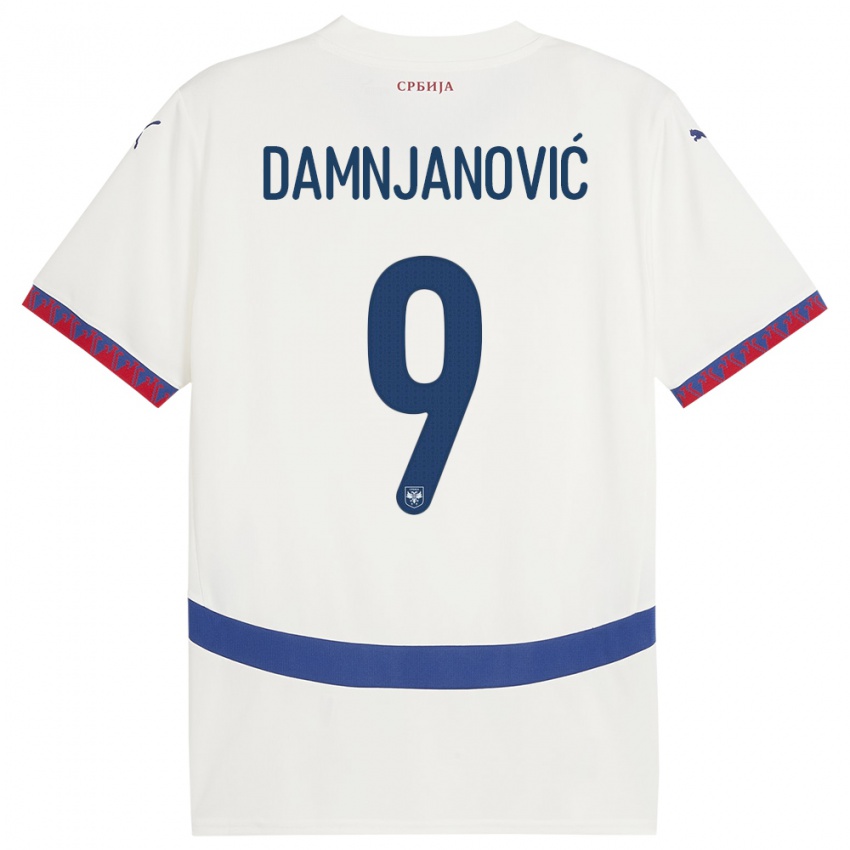 Hombre Camiseta Serbia Jovana Damnjanovic #9 Blanco 2ª Equipación 24-26 La Camisa Perú