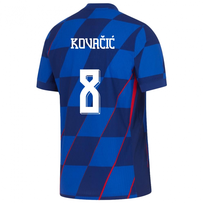 Hombre Camiseta Croacia Mateo Kovacic #8 Azul 2ª Equipación 24-26 La Camisa Perú