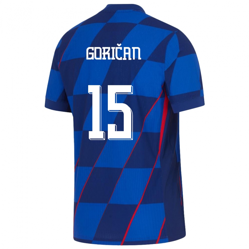 Hombre Camiseta Croacia Silvio Gorican #15 Azul 2ª Equipación 24-26 La Camisa Perú