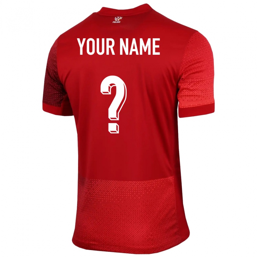 Hombre Camiseta Polonia Su Nombre #0 Rojo 2ª Equipación 24-26 La Camisa Perú