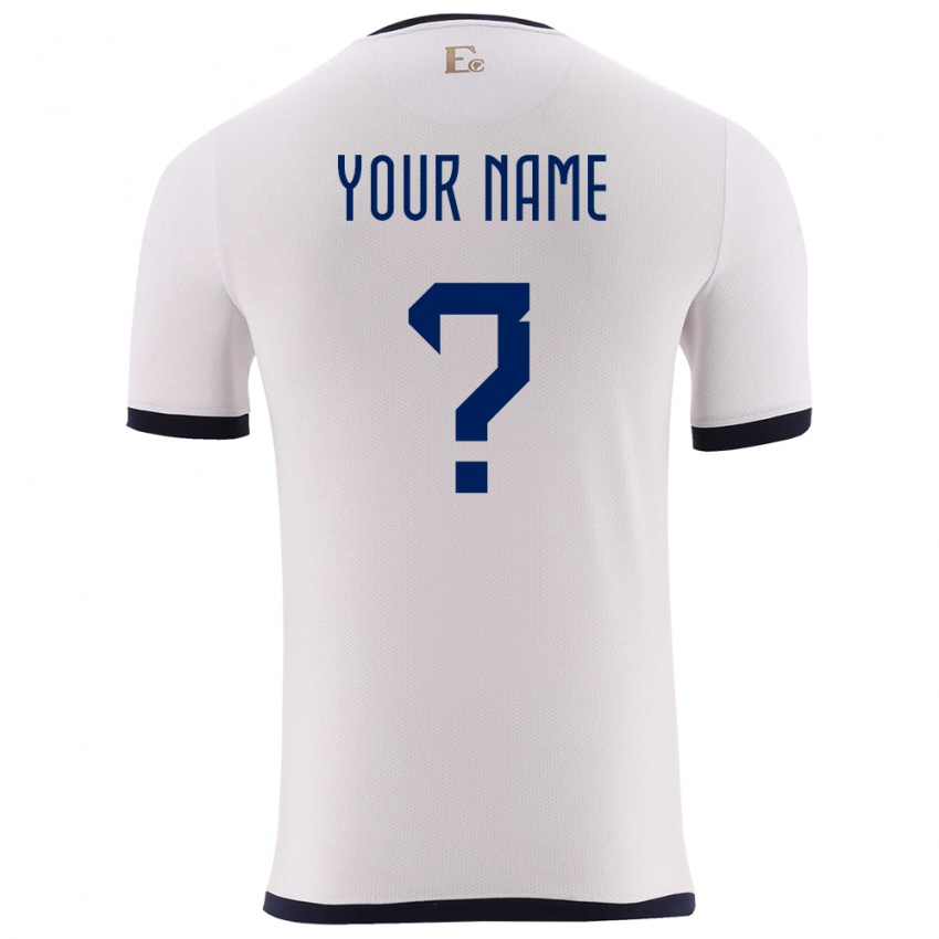 Hombre Camiseta Ecuador Su Nombre #0 Blanco 2ª Equipación 24-26 La Camisa Perú