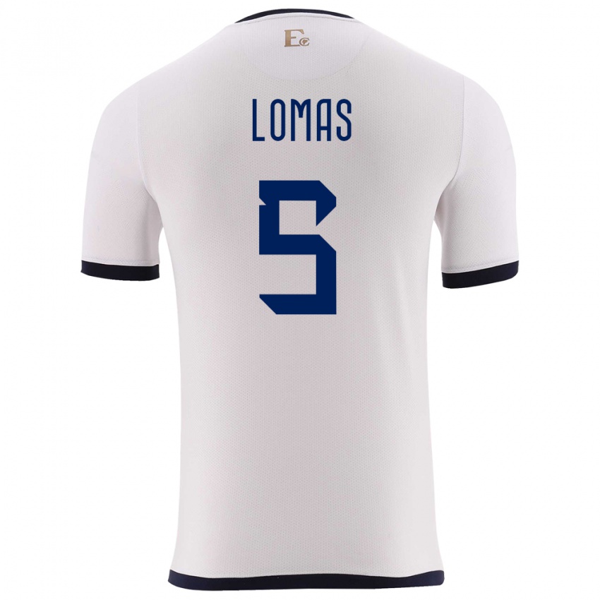 Hombre Camiseta Ecuador Ariana Lomas #5 Blanco 2ª Equipación 24-26 La Camisa Perú