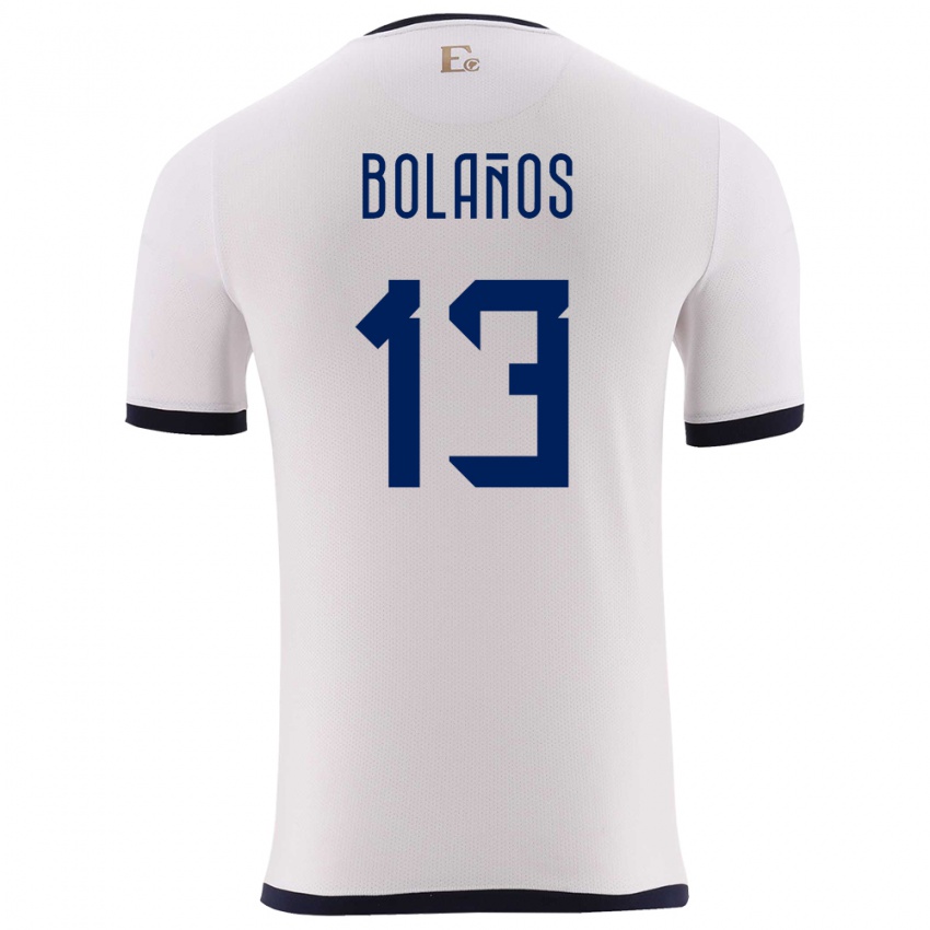 Hombre Camiseta Ecuador Nayely Bolanos #13 Blanco 2ª Equipación 24-26 La Camisa Perú