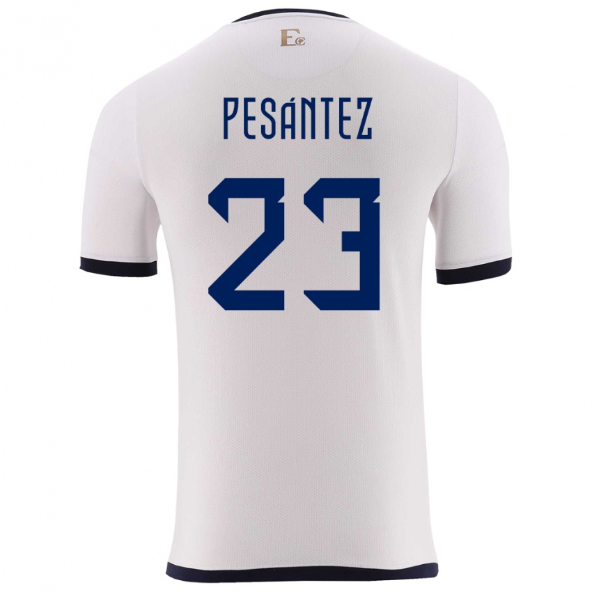 Hombre Camiseta Ecuador Danna Pesantez #23 Blanco 2ª Equipación 24-26 La Camisa Perú