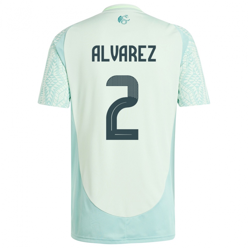 Hombre Camiseta México Kevin Alvarez #2 Lino Verde 2ª Equipación 24-26 La Camisa Perú