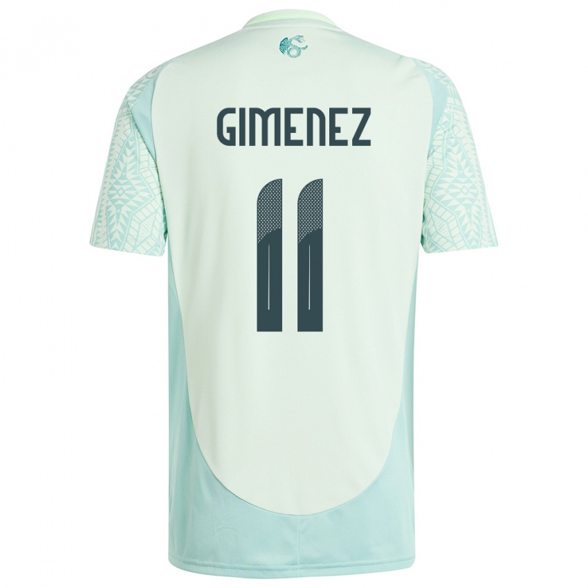 Hombre Camiseta México Santiago Gimenez #11 Lino Verde 2ª Equipación 24-26 La Camisa Perú