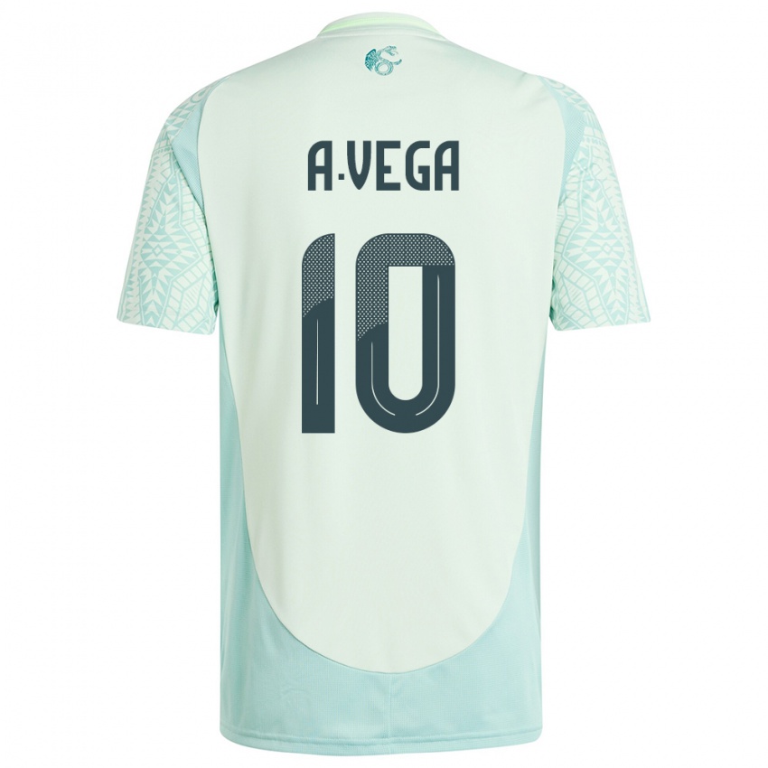 Hombre Camiseta México Alexis Vega #10 Lino Verde 2ª Equipación 24-26 La Camisa Perú