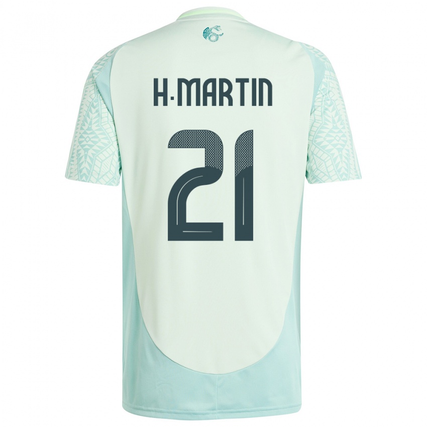 Hombre Camiseta México Henry Martin #21 Lino Verde 2ª Equipación 24-26 La Camisa Perú