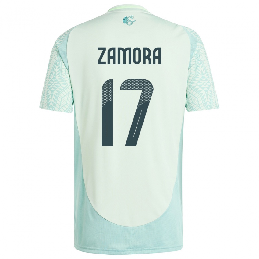 Hombre Camiseta México Saul Zamora #17 Lino Verde 2ª Equipación 24-26 La Camisa Perú