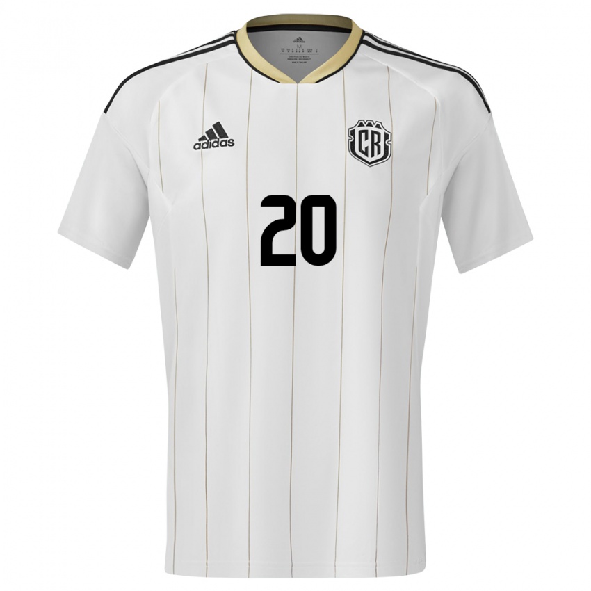 Hombre Camiseta Costa Rica Enyel Escoe #20 Blanco 2ª Equipación 24-26 La Camisa Perú