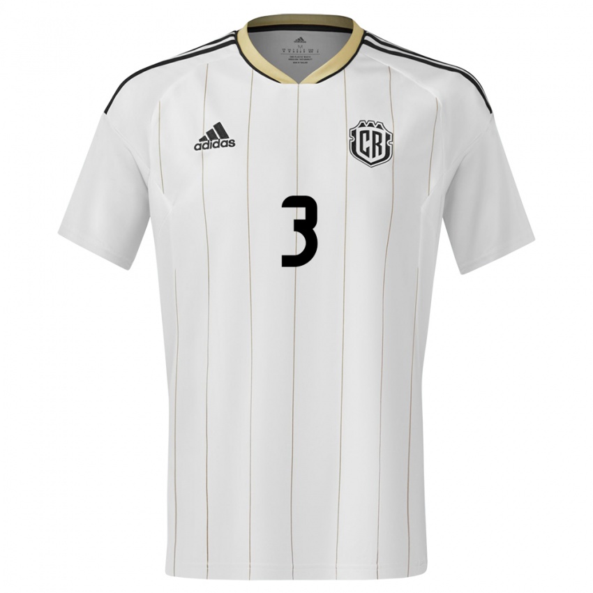 Hombre Camiseta Costa Rica Maria Coto #3 Blanco 2ª Equipación 24-26 La Camisa Perú