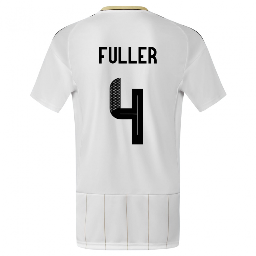 Hombre Camiseta Costa Rica Keysher Fuller #4 Blanco 2ª Equipación 24-26 La Camisa Perú