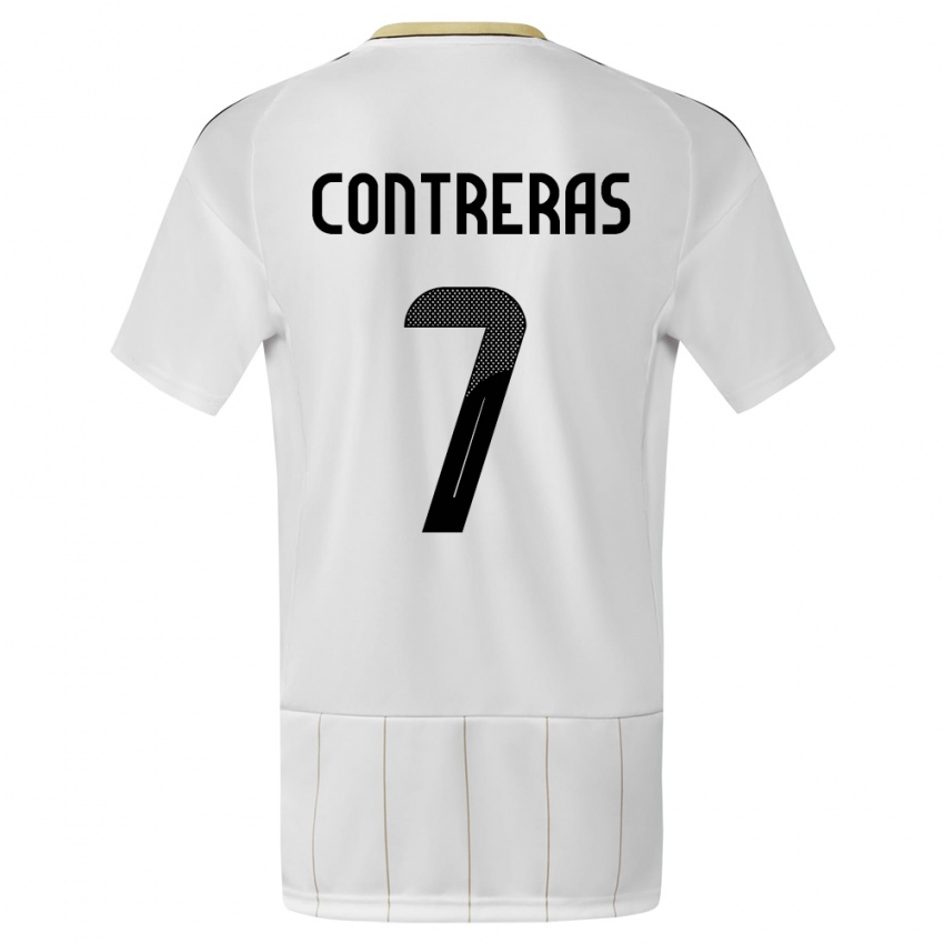 Hombre Camiseta Costa Rica Anthony Contreras #7 Blanco 2ª Equipación 24-26 La Camisa Perú