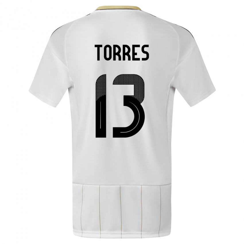 Hombre Camiseta Costa Rica Gerson Torres #13 Blanco 2ª Equipación 24-26 La Camisa Perú