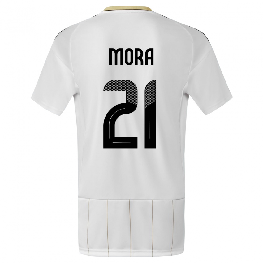 Hombre Camiseta Costa Rica Carlos Mora #21 Blanco 2ª Equipación 24-26 La Camisa Perú