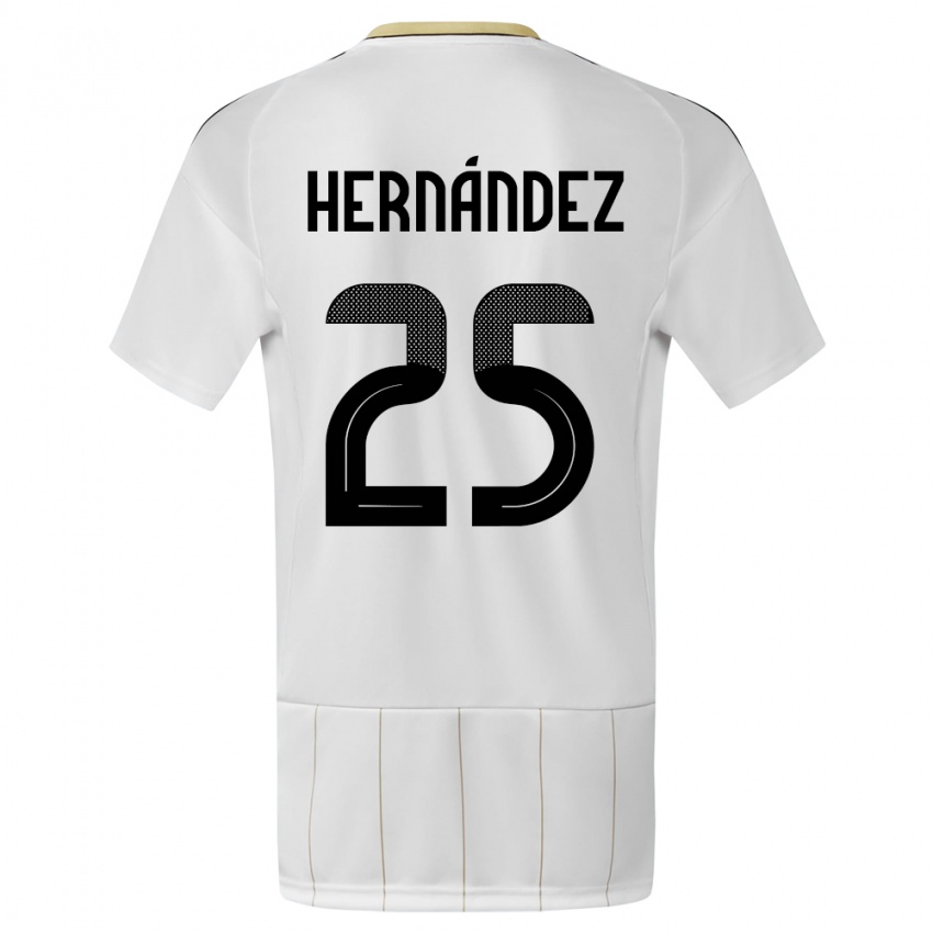 Hombre Camiseta Costa Rica Anthony Hernandez #25 Blanco 2ª Equipación 24-26 La Camisa Perú