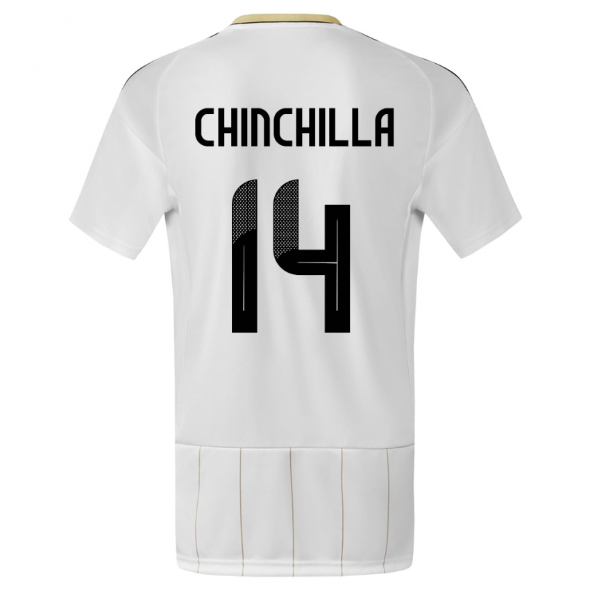 Hombre Camiseta Costa Rica Priscila Chinchilla #14 Blanco 2ª Equipación 24-26 La Camisa Perú