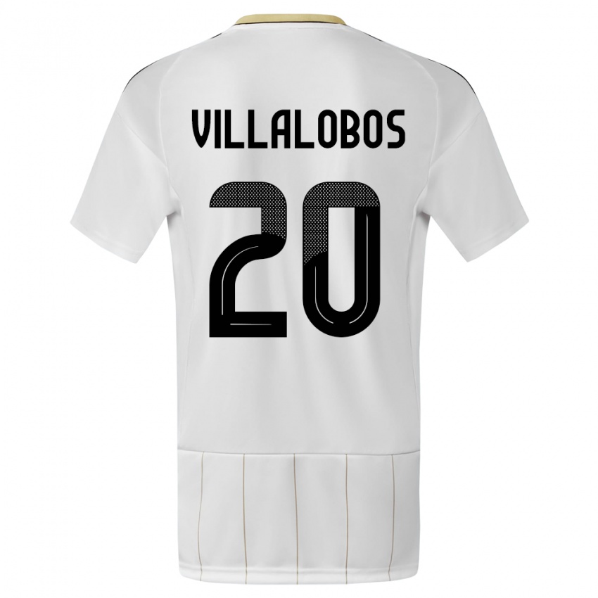 Hombre Camiseta Costa Rica Fabiola Villalobos #20 Blanco 2ª Equipación 24-26 La Camisa Perú