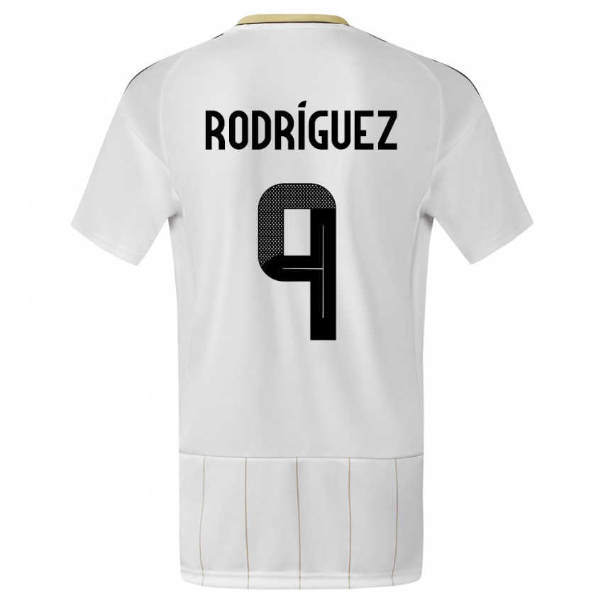 Hombre Camiseta Costa Rica Doryan Rodriguez #9 Blanco 2ª Equipación 24-26 La Camisa Perú