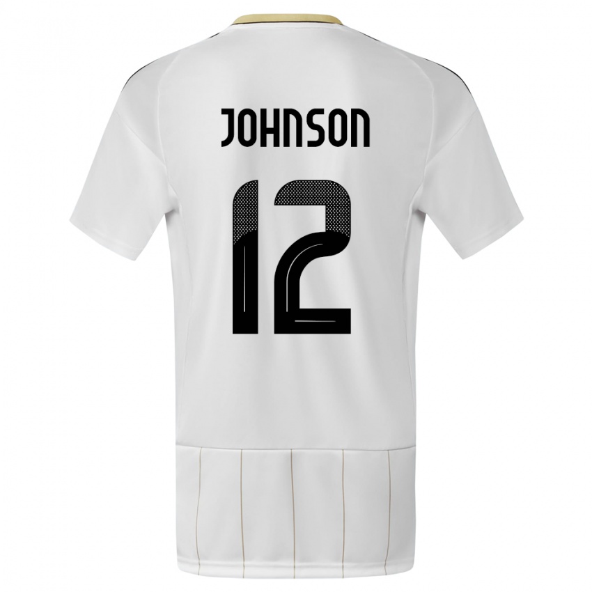 Hombre Camiseta Costa Rica Shawn Johnson #12 Blanco 2ª Equipación 24-26 La Camisa Perú