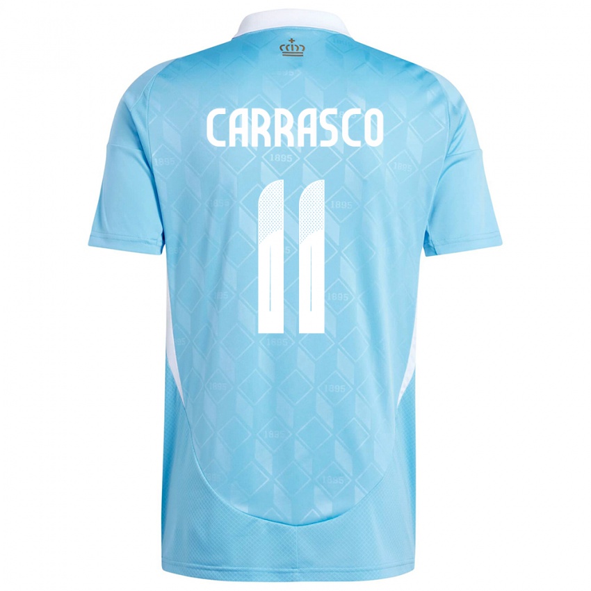 Hombre Camiseta Bélgica Yannick Carrasco #11 Azul 2ª Equipación 24-26 La Camisa Perú