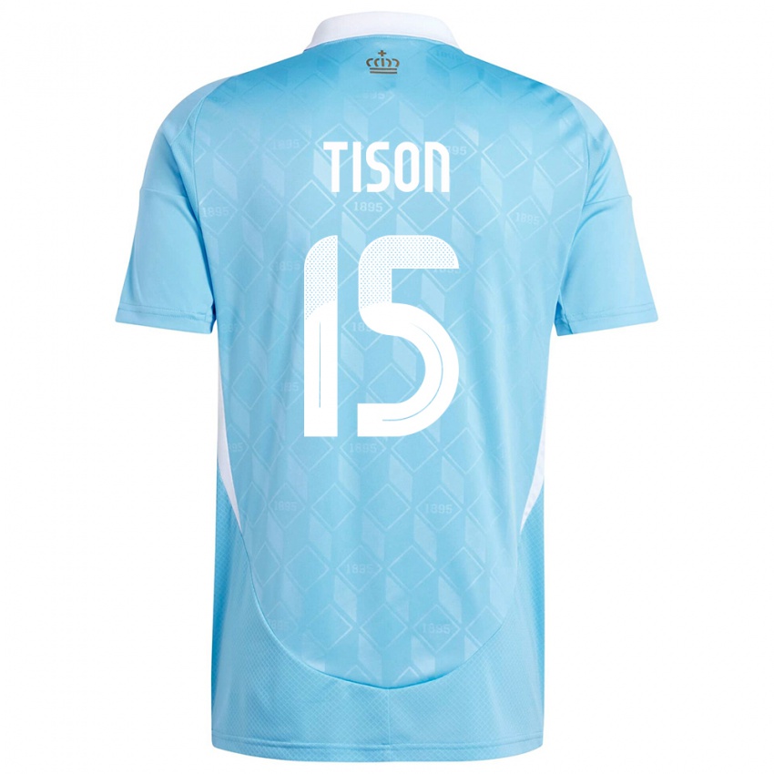 Hombre Camiseta Bélgica Charlotte Tison #15 Azul 2ª Equipación 24-26 La Camisa Perú