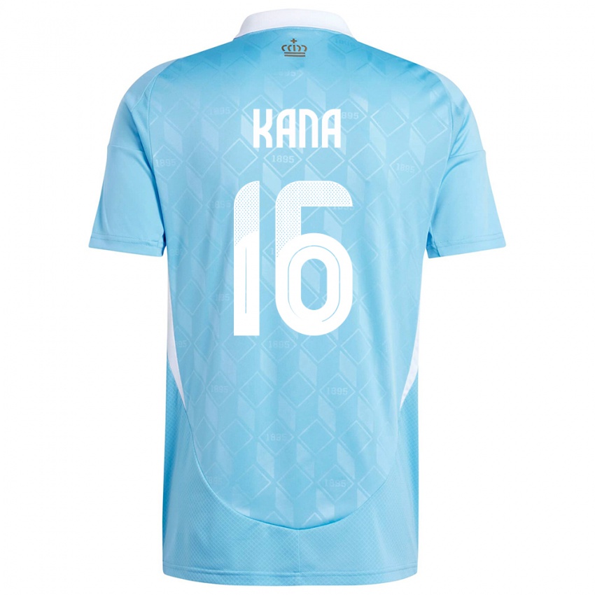 Hombre Camiseta Bélgica Marco Kana #16 Azul 2ª Equipación 24-26 La Camisa Perú