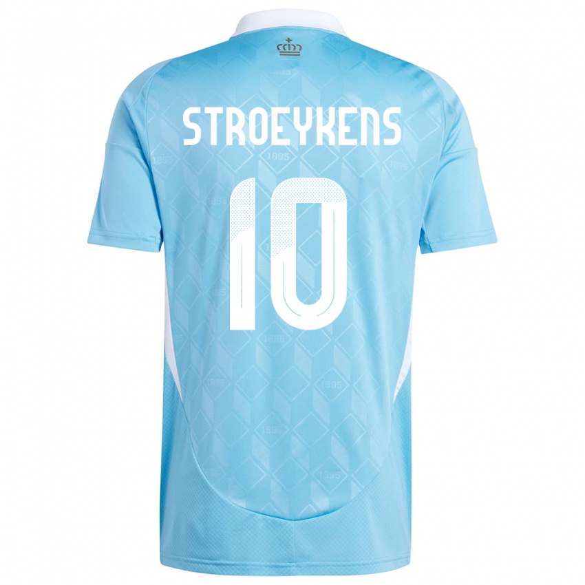 Hombre Camiseta Bélgica Mario Stroeykens #10 Azul 2ª Equipación 24-26 La Camisa Perú