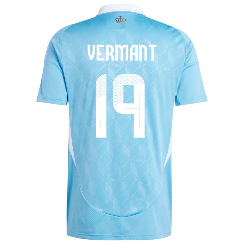 Hombre Camiseta Bélgica Romeo Vermant #19 Azul 2ª Equipación 24-26 La Camisa Perú