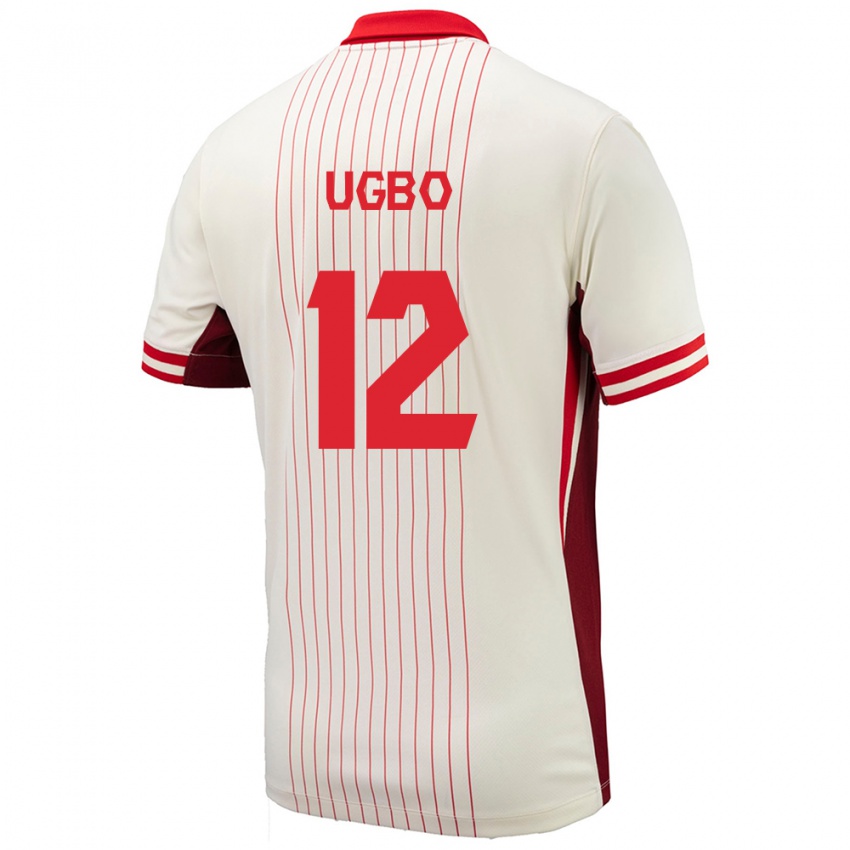 Hombre Camiseta Canadá Ike Ugbo #12 Blanco 2ª Equipación 24-26 La Camisa Perú