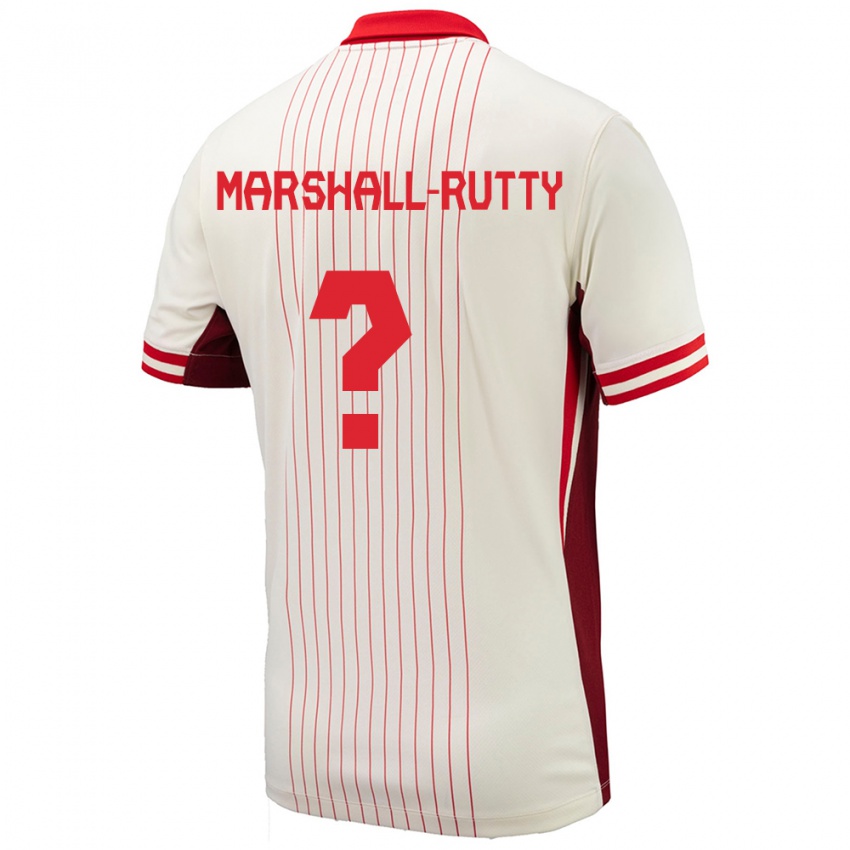 Hombre Camiseta Canadá Jahkeele Marshall Rutty #0 Blanco 2ª Equipación 24-26 La Camisa Perú