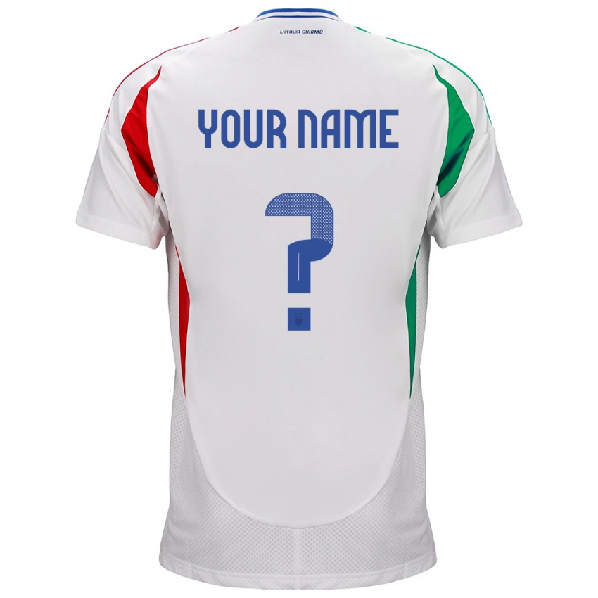 Hombre Camiseta Italia Ihren Namen #0 Blanco 2ª Equipación 24-26 La Camisa Perú